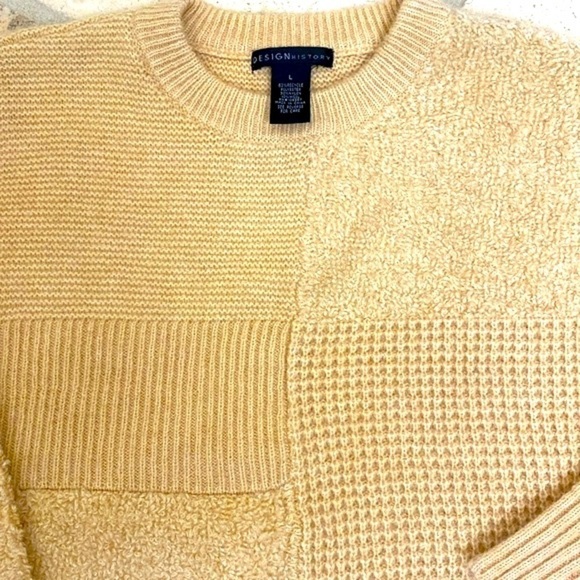 DesignHistory Multi Textured Wool blend Sweater Womens L Crop Patchwork Simple - Picture 5 of 10
